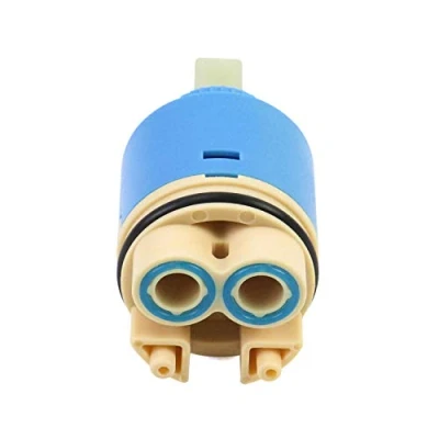 Image of QWORK® 35mm Tap Cartridge, Ceramic Faucet Disc Cartridg Valve, Mix Inner Cartridge Replacement for Kitchen Faucet, with Base