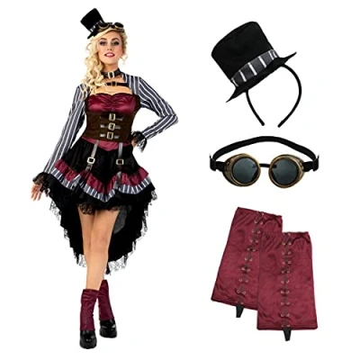 Image of Morph Costumes Deluxe Steampunk Costume Women Gothic Victorian Halloween For Large