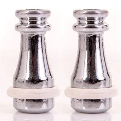 Image of 2x Chrome Weighted Cord Pull Ends Shower/Bathroom/Toilet Hanging Light/Fan Switch