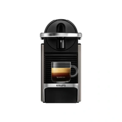 Image of Krups XN306T10 Nespresso Pixie, Capsule Coffee Machine, 2 Choices, Industrial Design, Energy Saving, Recyclable Capsules, Dark Green