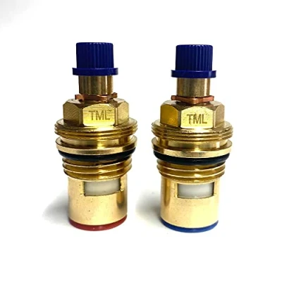 Image of BS5412 XZ 20 B&amp;Q Cooke &amp; Lewis Wickes Compatible Tap Cartridge Valve Pair (Version with Threaded Collar Plus 32 Teeth/spline handle adaptor)