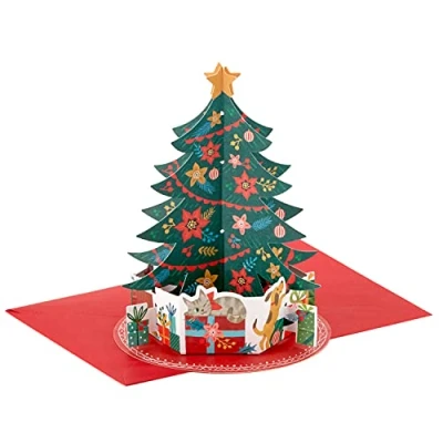 Image of Hallmark Paper Wonder Boxed Pop Up Christmas Cards, Tree (8 Cards and Envelopes)