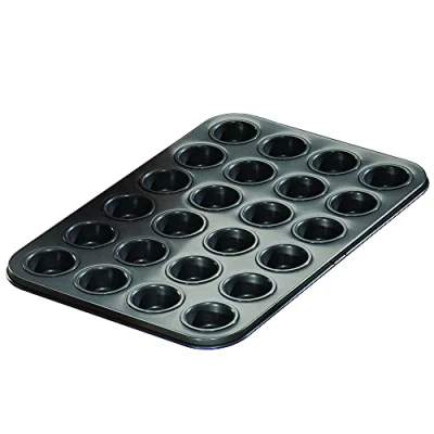 Image of Hairy Bikers Bakeware, 24 Cup Muffin Tray, Non Stick, Dishwasher Safe, Blue