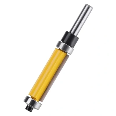 Image of Woodworking Milling Cutter Flush Trim Pattern Template Router Bit Set Double Shaft Bearing Trimming with Top and Bottom 1 1/2&quot;H * 1/4&quot; Shank (Length:87MM)