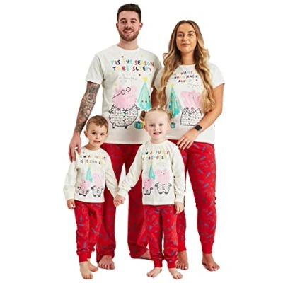 Image of Peppa Pig Family Matching Christmas Pyjamas Mens Ladies Kids (Children, 18 24 Months)