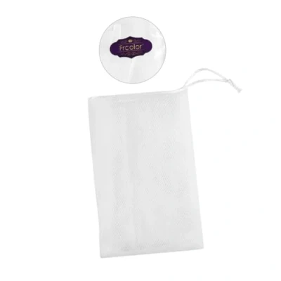 Image of 10pcs facial soap pouch cleaning tool saver pocket mesh bag holder sack drawstring net