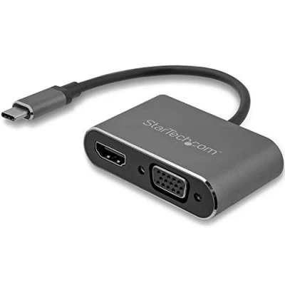 Image of StarTech.com USB C to VGA and HDMI Adapter 2 in 1 4K 30Hz Space Grey