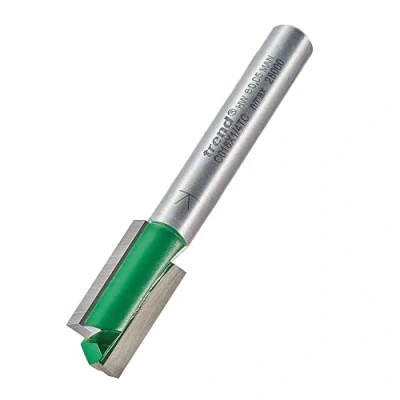 Image of Trend CraftPro Straight Two Flute Router Cutter Bit, 1/4 Inch Shank, 10mm Cut Diameter &amp; 19.1mm Length, Tungsten Carbide Tipped, C016X1/4TC
