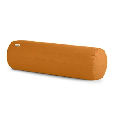 Image of basaho Yoga Bolster Organic Cotton Buckwheat Hulls Removable Washable Cover (Mango)