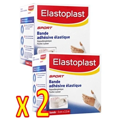 Image of Elastoplast Sport Elastic Adhesive Tape for Flexible compressions Pack of 2 Bands 3 cm x 2.5 m (3/2)