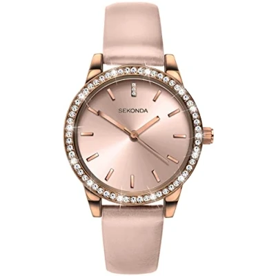 Image of Sekonda Editions 40333 Women&#039;s Quartz Analogue Watch with Rose Gold Case and Nude Strap