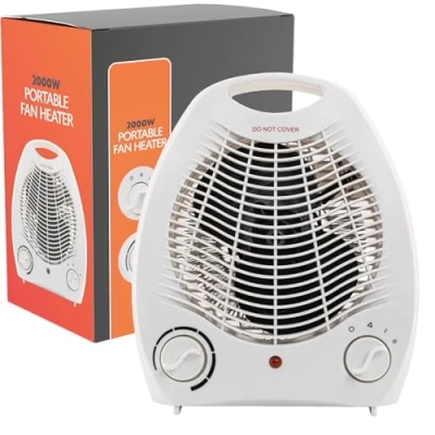 Image of Supply Cube Upright Fan Heater, Electric Heater Portable with Overheat Protection &amp; 2 Heat Settings energy Efficient, Room Space Heaters For Home Low