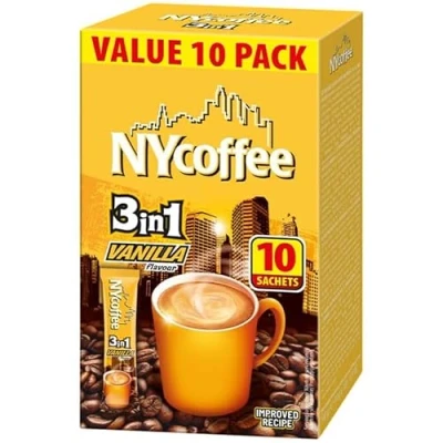 Image of NY Coffee 3in1 Vanilla Sachets 140g (10 Sachets) Box of 10 (Total 100