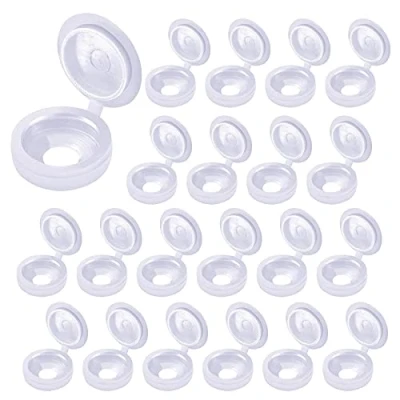 Image of Lahviuu Plastic Screw Caps,200 Pcs Covers Snap Cap Screws Decorative Cover, Washers Cladding Caps for 6 8 Furniture(White)
