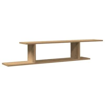 Image of vidaXL Wall Mounted TV Shelf Artisan Oak 125x18x23 cm Engineered Wood Modern Stylish Floating Storage Unit Living Room Entertainment Organizer