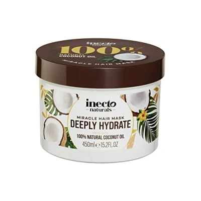 Image of Inecto Deeply Hydrate Coconut Miracle Hair Mask 450ml, For Dry &amp; Damaged Hair, Super Hydrating, Repair Treatment In Urgent Need Of Rescue