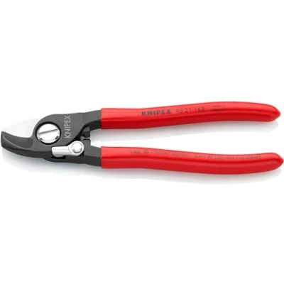 Image of Knipex Cable Shears with opening spring burnished, plastic coated 165 mm 95 21
