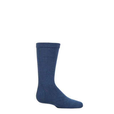 Image of 1 Pair Denim Plain Bamboo Socks with Comfort Cuff and Smooth Toe Seams Kids Unisex 12.5 3.5 (8 12 Years) SOCKSHOP