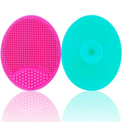 Image of Baby Cradle Cap Brush, Infant Bath Toddler Silicone Massage Newborn Scrubbers Exfoliator Brush The SkinSoother Essential for Dry Skin (Pink &amp; Blue)