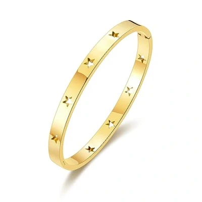 Image of Philip Jones Gold Plated Stainless Steel Star Bangle