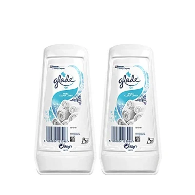 Image of Glade Home Kitchen Bathroom Air Freshener Gel Pure Clean Linen 150g (2 Fresheners)