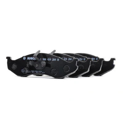 Image of 04713175, 04778058, 04778058AB, 04778058AC, 04883344 Brake pad set BOSCH 0 986 424 284 Low Metallic with mounting manual JEEP: WRANGLER 2, Cherokee II