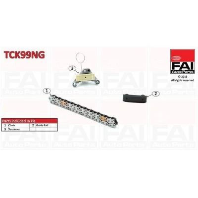 Image of 9400849229 Timing Chain Kit FAI AutoParts TCK99NG without gears, gaskets/seals Simplex, Bolt FORD: Galaxy Mk2 MPV, Focus 2, MONDEO 4