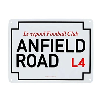 Image of Liverpool FC Small Metal Anfield Road Sign LFC Official
