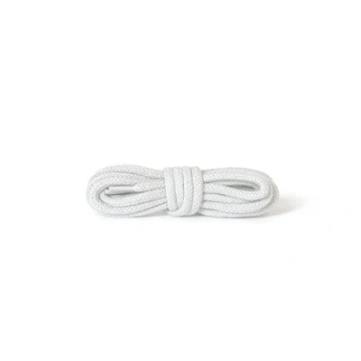 Image of Kaps Round Thick Laces, 5 6mm diameter, durable 100% cotton shoe laces for casual footwear, made in Europe, 1 pair, many colours and lengths (120 cm 47 inch 6 to 8 eyelet pairs / 01 white)