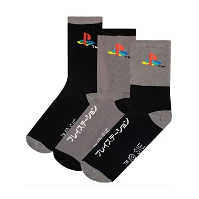 Image of PlayStation Kids Gaming Socks 3 Pack Soft Ankle For Boys or Girls Black 12