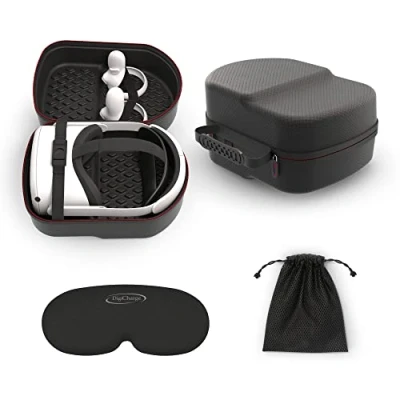 Image of Digicharge Travel Case for Meta Quest 3S / 3 2 and Elite Strap/Elite Battery Strap/Standard Strap, Hard Carrying Oculus VR Headset Controllers Luxury Diamond Finish