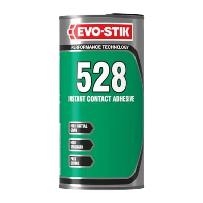 Image of EVO STIK 528 Instant Contact Adhesive, Multi Purpose High Shear Strength, Good Temperature Resistance, 1ltr