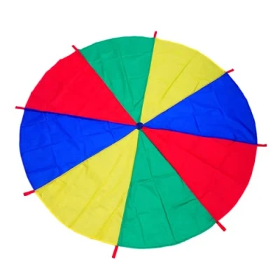 Image of LEADSTAR Kids Play Parachute Multicolored Tent with 8 Handles,Kids Rainbow Toy,Outdoor Indoor Equipmen Lawn Games Picnic Blanket Mat(6Ft)