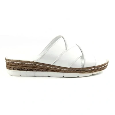 Image of Ladies Gwen White Leather Sandal 4