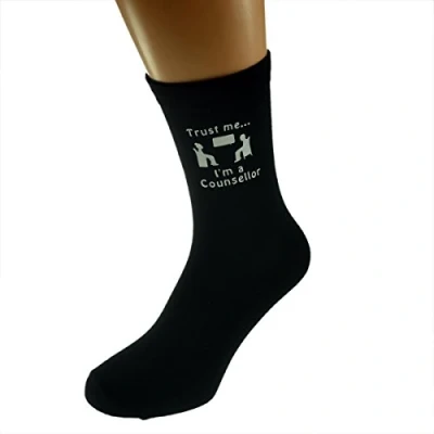 Image of Trust me I&#039;m a Counsellor &amp; Image Design Mens Black Cotton Rich Socks