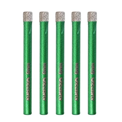 Image of Dry Diamond Drill Bit Set Tipped Hole Saw for Porcelain Tile Ceramic Marble Granite Stone,Diamond Core Kit Round Shank Fixed on Drills,No.K1(5pcs 6mm)