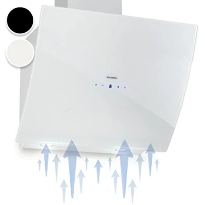 Image of Klarstein Cooker Hood, Extractor Fan for Kitchen w/Dishwasher Safe Aluminium Grease Filter, 595m3/h Airflow, LEDs, Touch Controls Hoods, Wall Mount Steel Vent