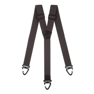 Image of Olata Heavy Duty Y Shape Braces/Suspenders with Plastic Carabiner Clips 4cm. Dark Grey
