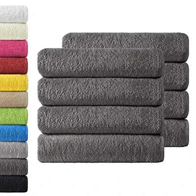 Image of NatureMark 8 Hand Towels, Anthracite Gray, Pack of 50 x 100 cm
