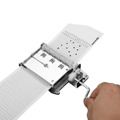 Image of DEWIN DIY Music Box Movement, 30 Note Tape Hand Crank Movement+ Hole Puncher+ 20 Papar Tapes