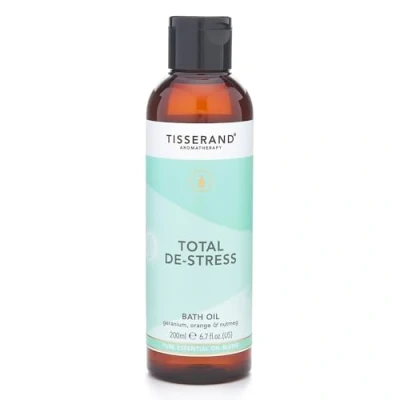 Image of Tisserand Aromatherapy Total De Stress Bath Oil Orange, Geranium, Nutmeg Essential 100% Natural Pure Oils 200ml
