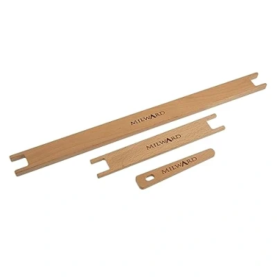 Image of Milward Weaving Loom Tool Set 40cm Shuttle, 20cm 12cm Needle DIY Handcrafts Tapestry Stick Wooden, Beech