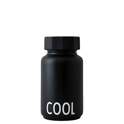 Image of Design Letters Thermo bottle/Insulated bottle, HOT &amp; COOL, Small (Black) BPA free double walled vacuum, stainless steel, Pure Nordic Design, Great for use on the go, 330 ml, Leak proof, light, 204 g