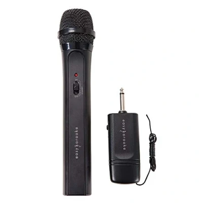 Image of Easy Karaoke EKS 717B Wireless Microphone For singing VHF Cordless Handheld Dynamic Mic, 20m Coverage, Karaoke, Speech, (PA) Public Address Systems, Wedding and Outdoor Activity Black