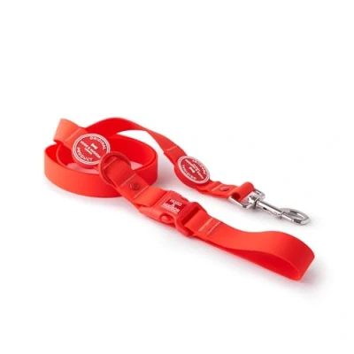 Image of HUGO &amp; HUDSON Waterproof Dog Lead, Anti Odor Easy to Clean Padded Handle Pet Leash, Red, 120 x 1.5cm