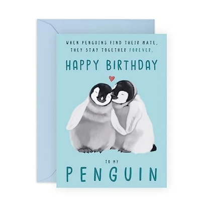 Image of Central 23 Boyfriend Birthday Card Happy Cards For Girlfriend Wife From Husband Penguin Gifts Him Her Comes With Fun Stickers Blank Inside Envelope