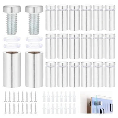 Image of HSeaMall 20PCS Stainless Steel Advertising Screw Glass Standoff Fixings Bolts Holder Sign Advertisement Nails Hardware Mounts Frameless Screws 19 x 40mm