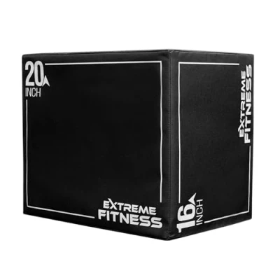 Image of EXTREME FITNESS Plyo Soft Foam Jump Box Plyometric Boxes Anti Slip Conditioning Strength Workout Multiple Sizes (24&quot; x 20&quot; 16&quot;)