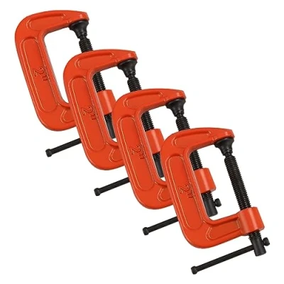 Image of ASelected 4PCS Mini G Clamp 2 Inch (51 MM) Capacity Clamps Industrial Strength C Set for DIY Enthusiasts and Professionals(Orange)