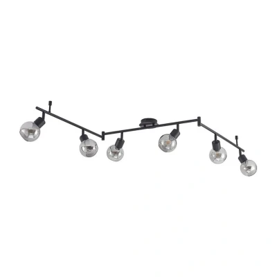 Image of Lindby Eridia downlight, black, 6 bulb, long